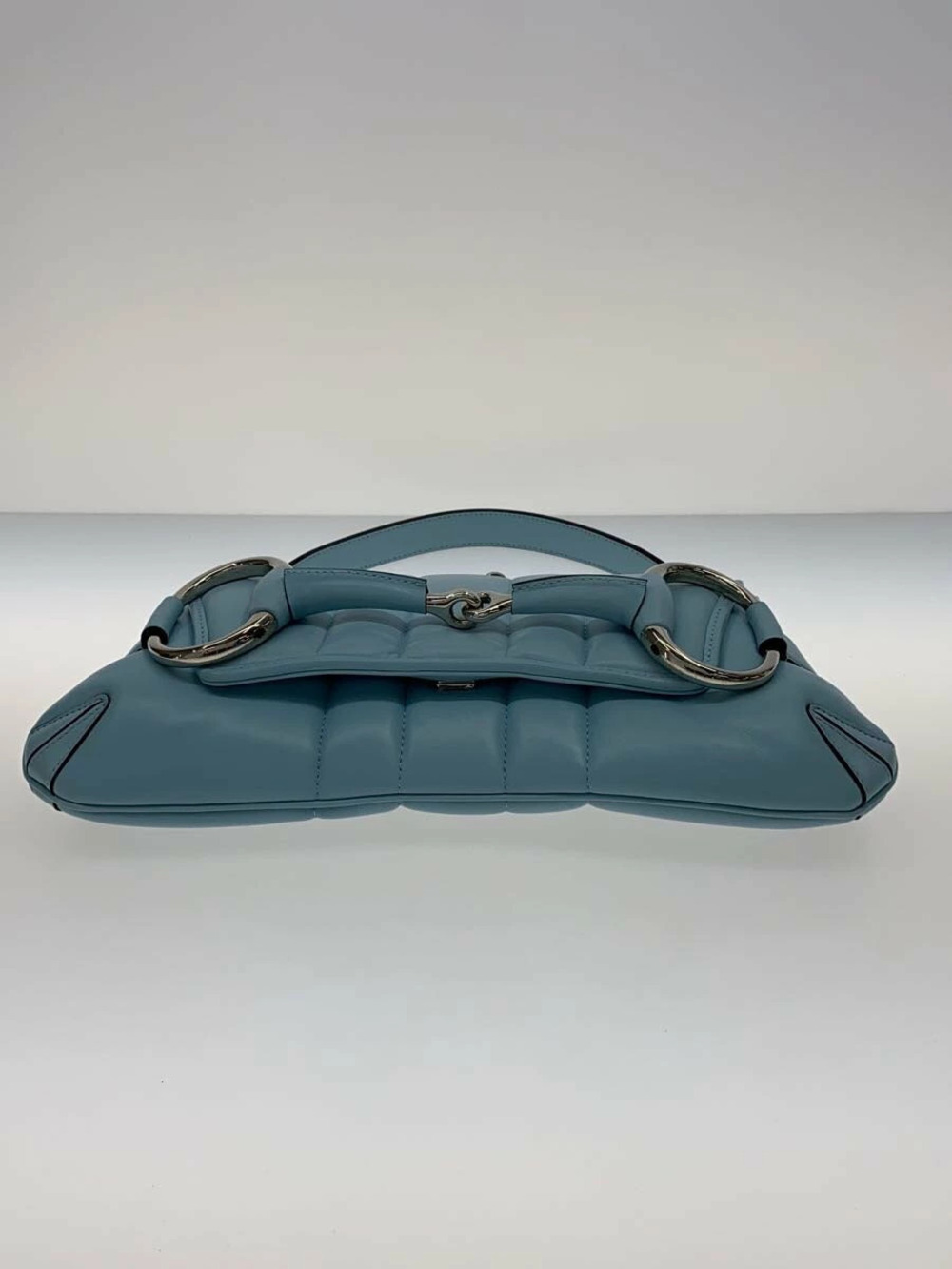 Gucci Shoulder Bag Horsebit Chain Leather Blue - Picture 4 of 6